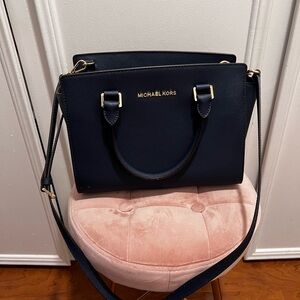 Michael Kors - Selma Saffiano Leather Satchel - Navy Blue - 30S3GLMS2L